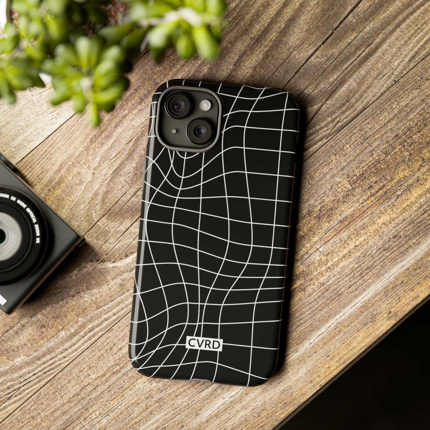 Black Wavy Grid iPhone Case