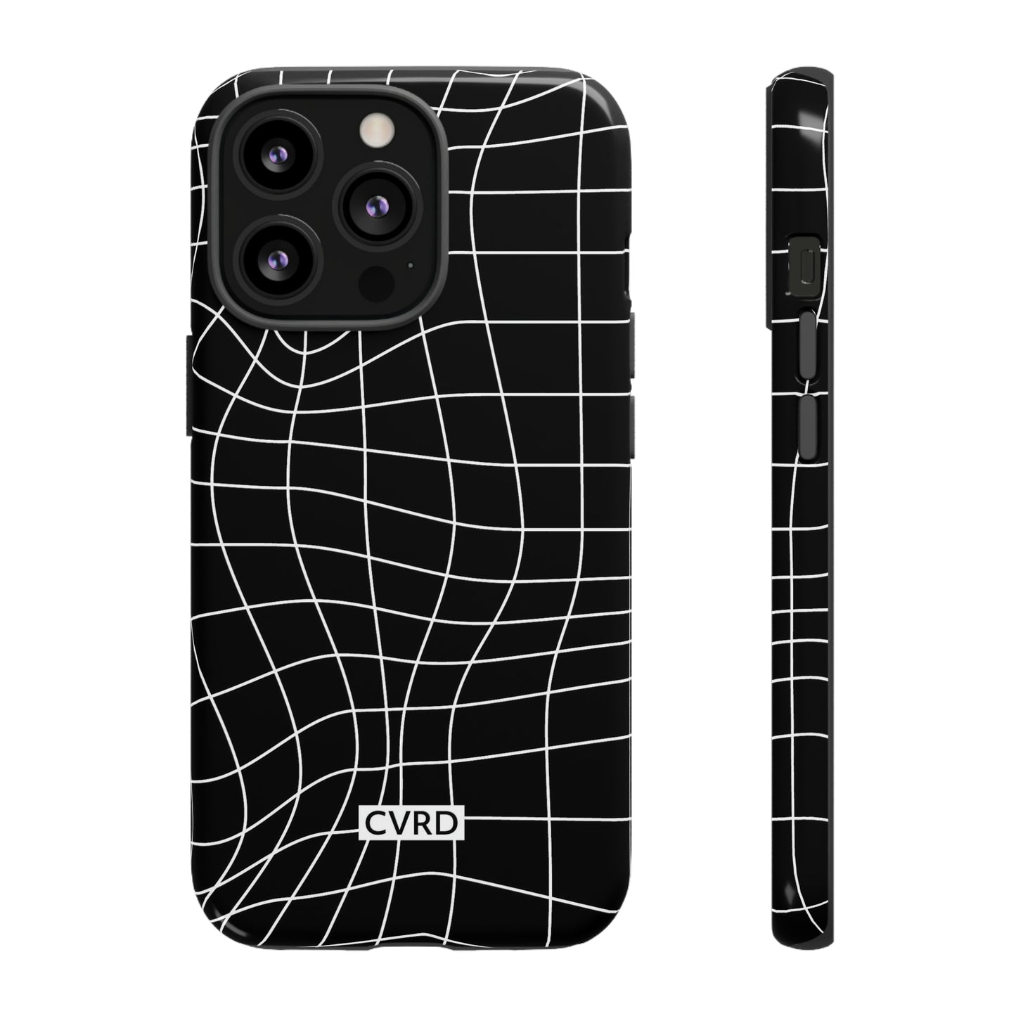 Black Wavy Grid iPhone Case