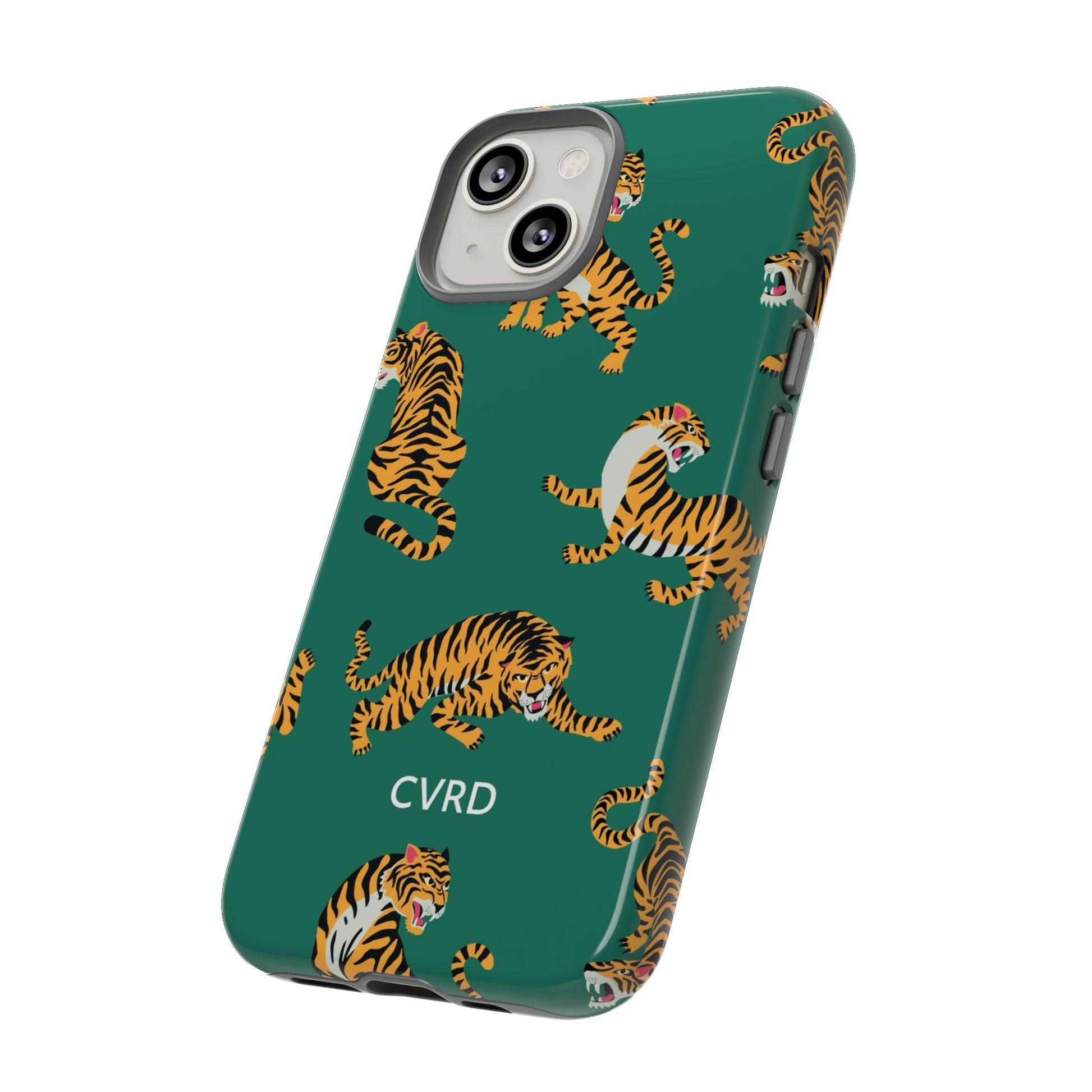 Green tiger iphone case phone case tiger print animal print iphone 12 13 14 15, CVRD, CVRD the label, Phone case, Phone cover, iPhone, Christian, Christian phone case