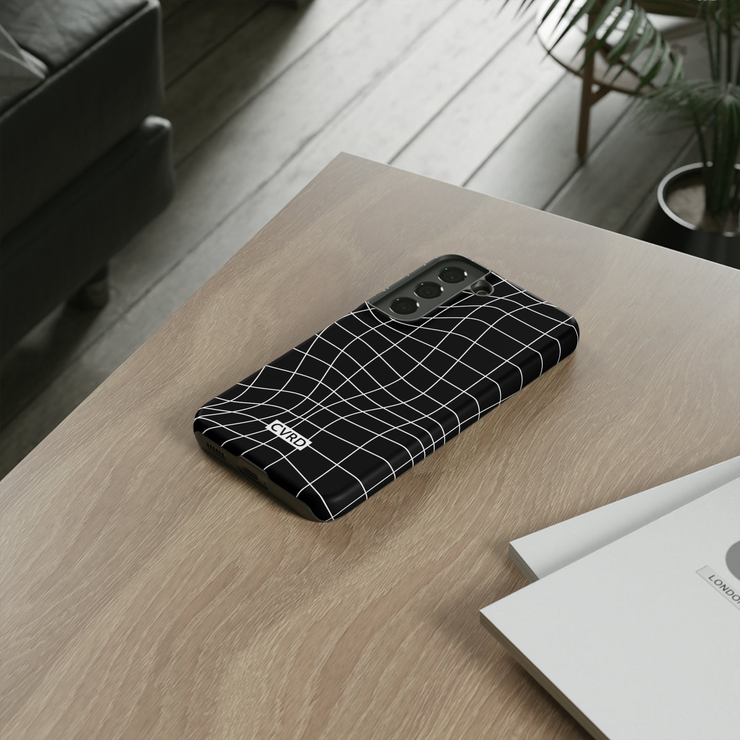 Black Wavy Grid Samsung Phone Case