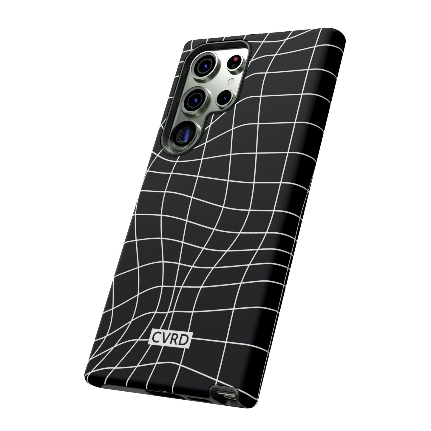 Black Wavy Grid Samsung Phone Case