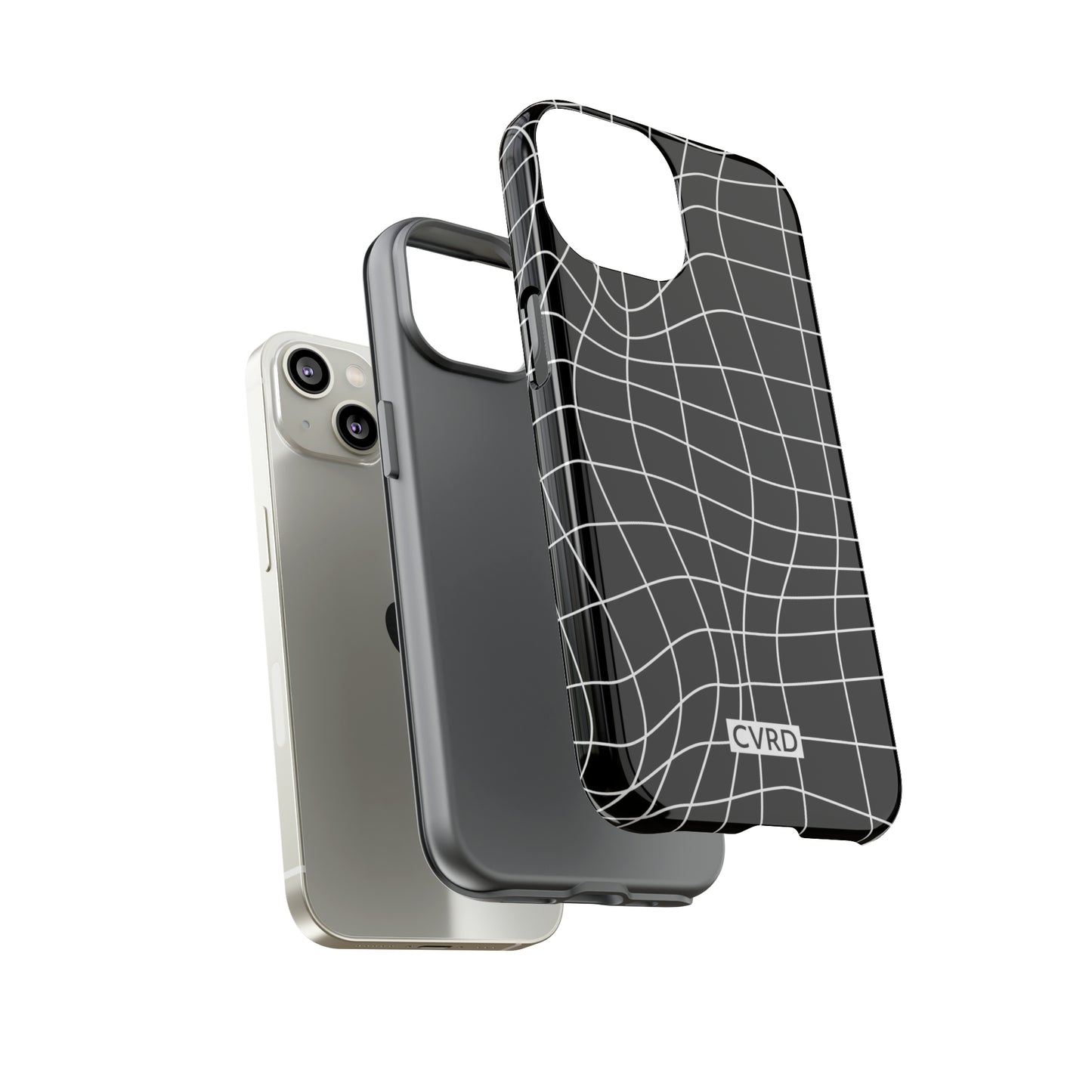 Black Wavy Grid iPhone Case