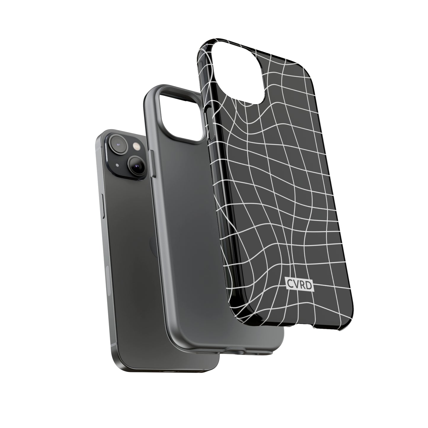 Black Wavy Grid iPhone Case