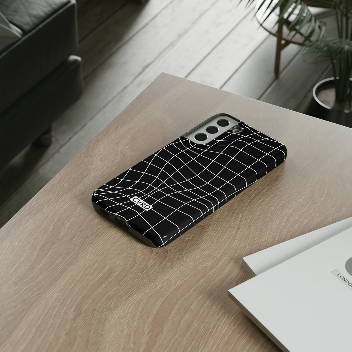 Black Wavy Grid Samsung Phone Case