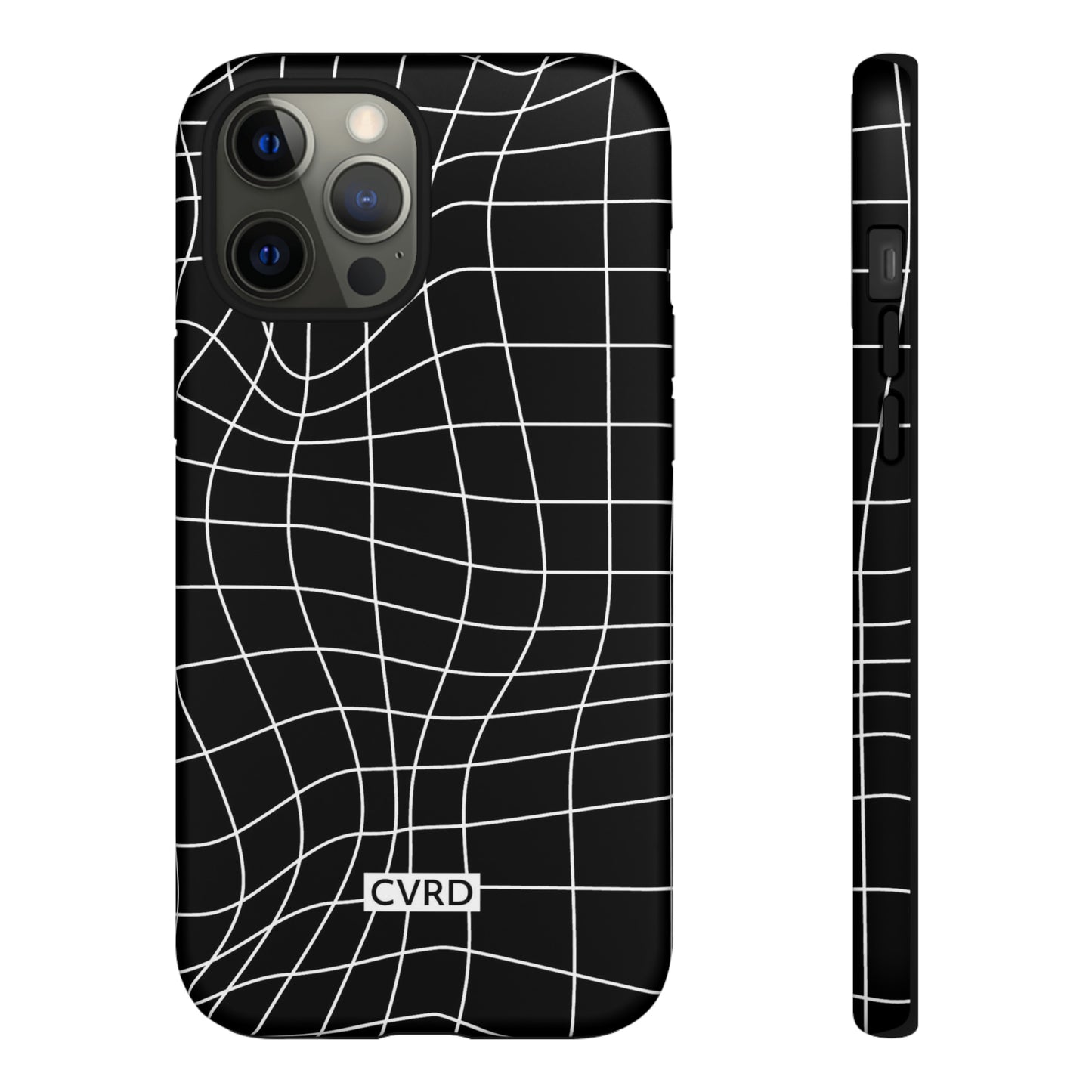 Black Wavy Grid iPhone Case