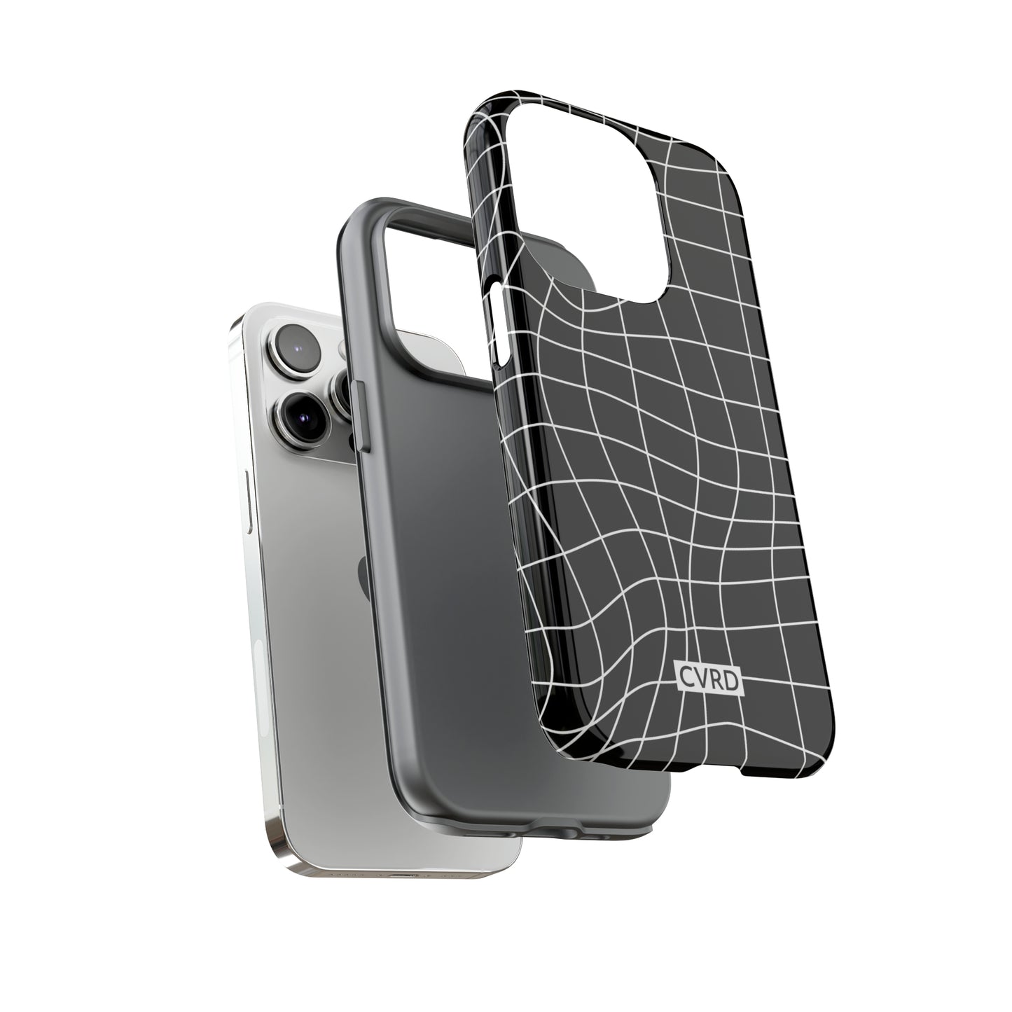 Black Wavy Grid iPhone Case
