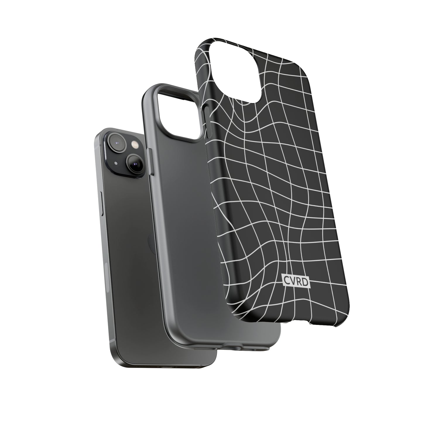 Black Wavy Grid iPhone Case