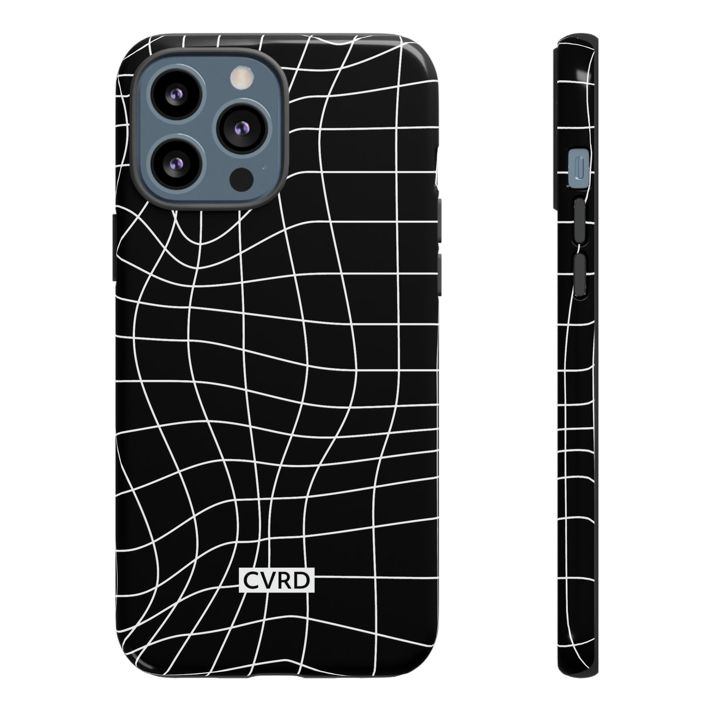 Black Wavy Grid iPhone Case
