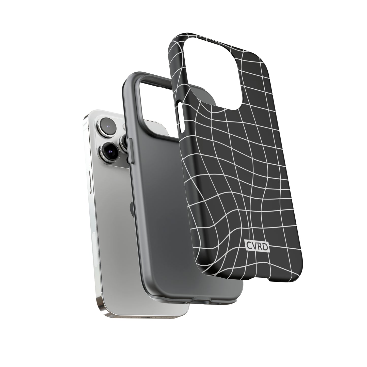 Black Wavy Grid iPhone Case