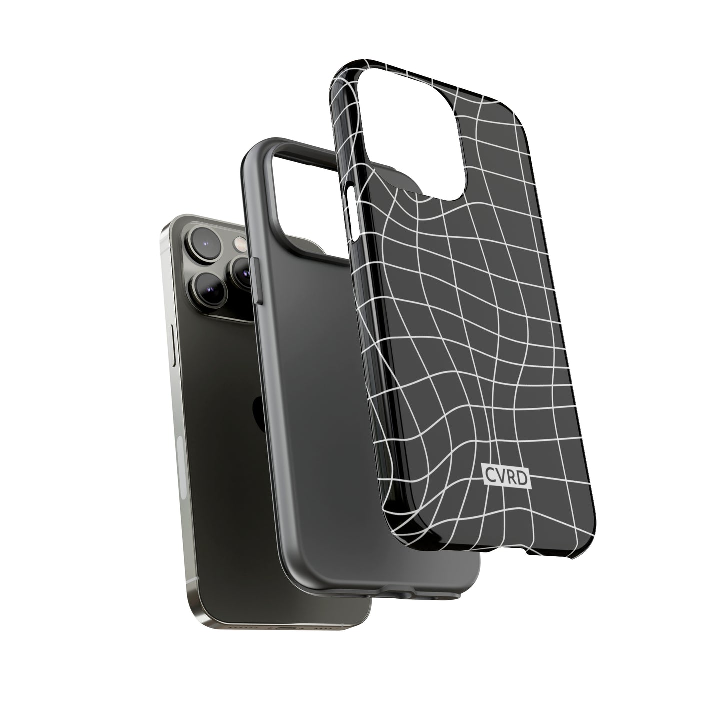 Black Wavy Grid iPhone Case