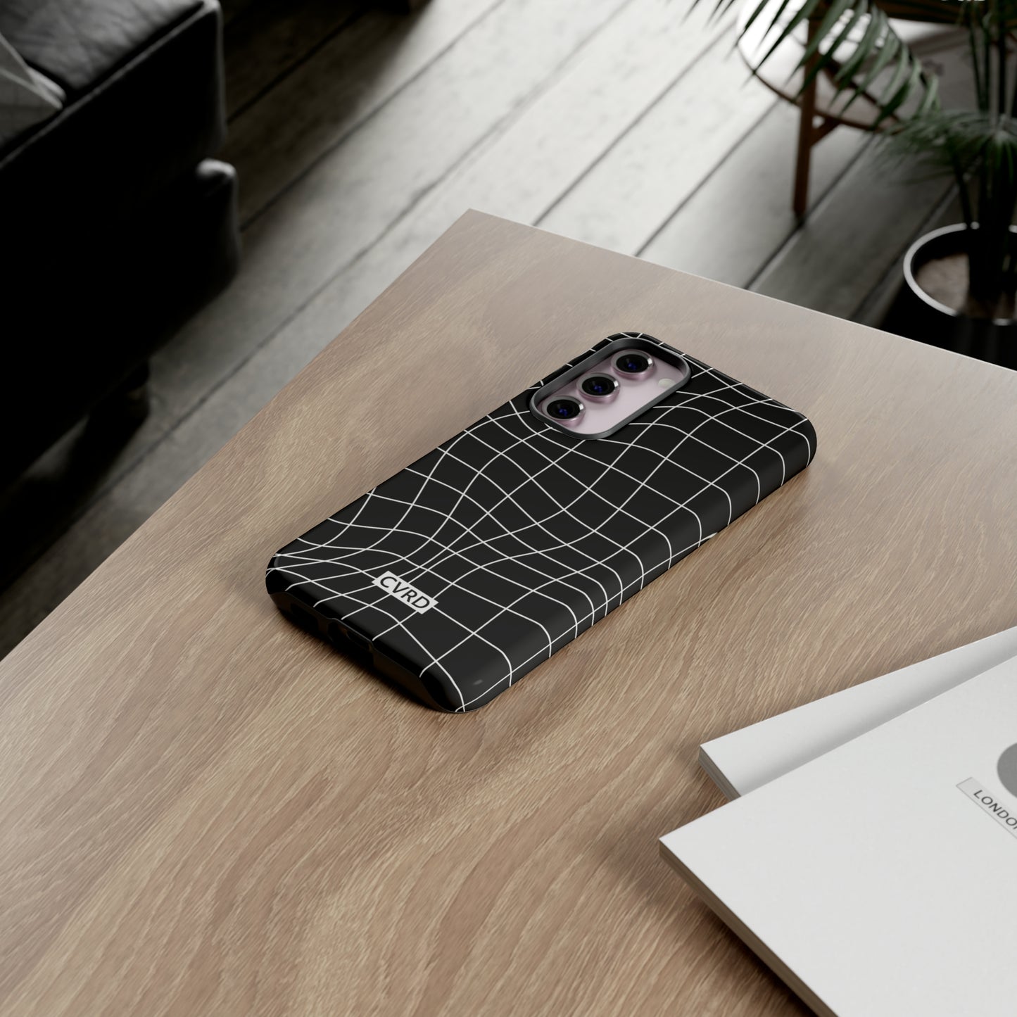 Black Wavy Grid Samsung Phone Case