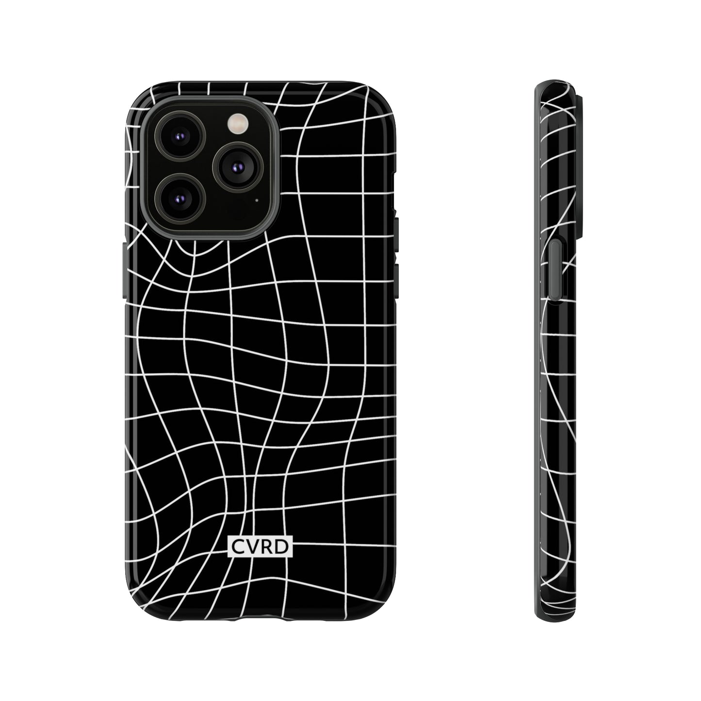 Black Wavy Grid iPhone Case