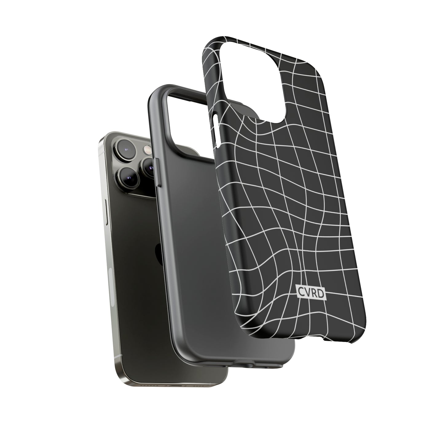 Black Wavy Grid iPhone Case