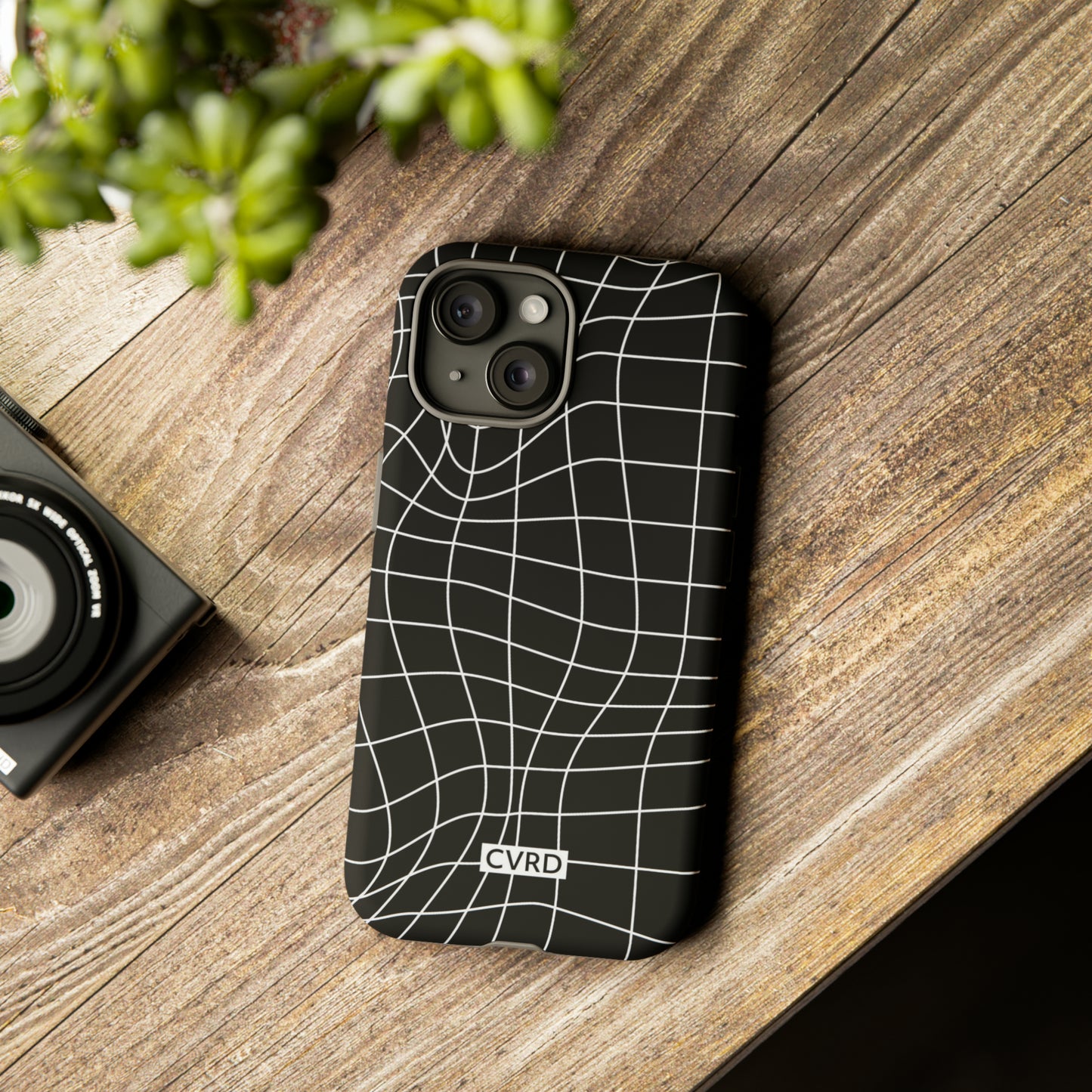 Black Wavy Grid iPhone Case