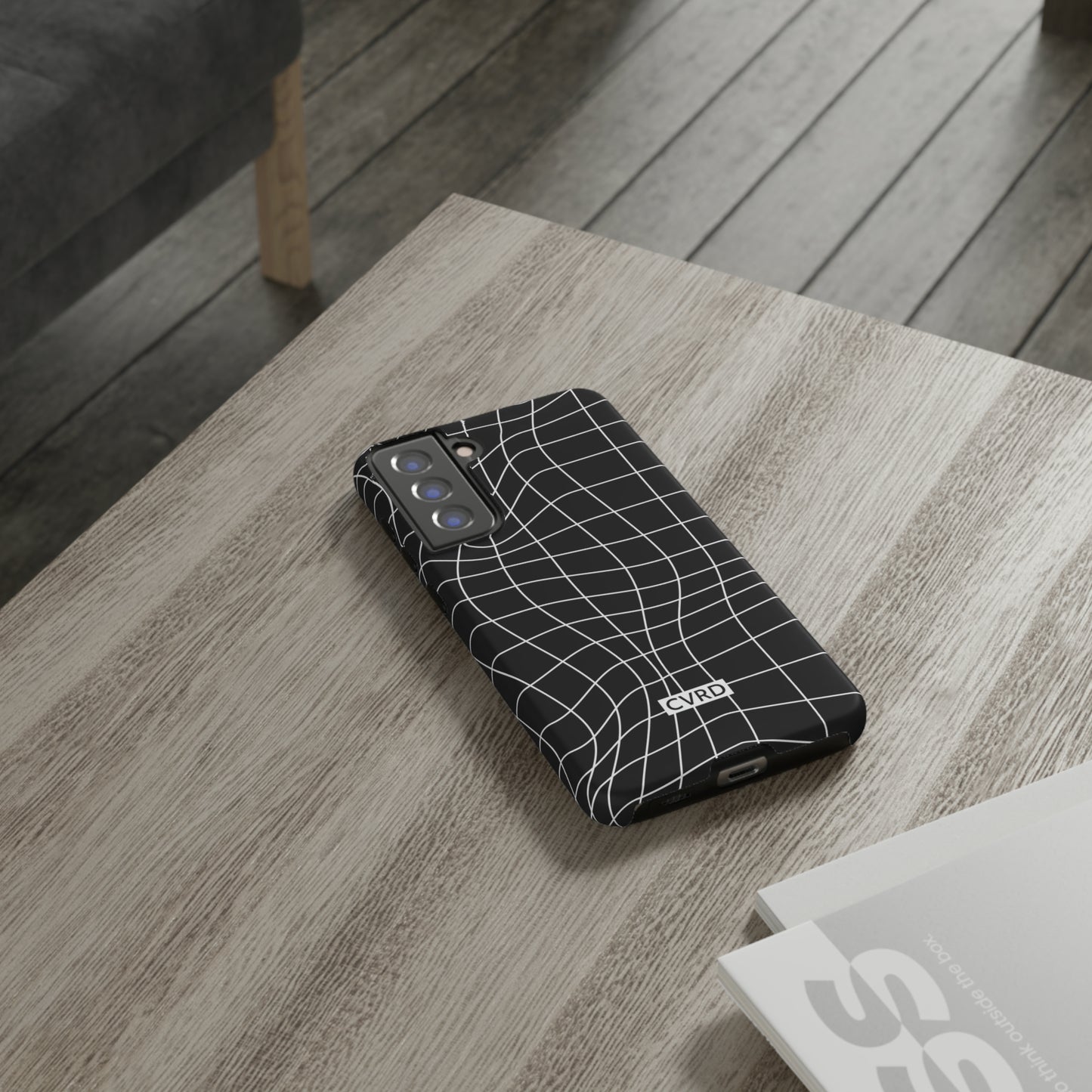 Black Wavy Grid Samsung Phone Case