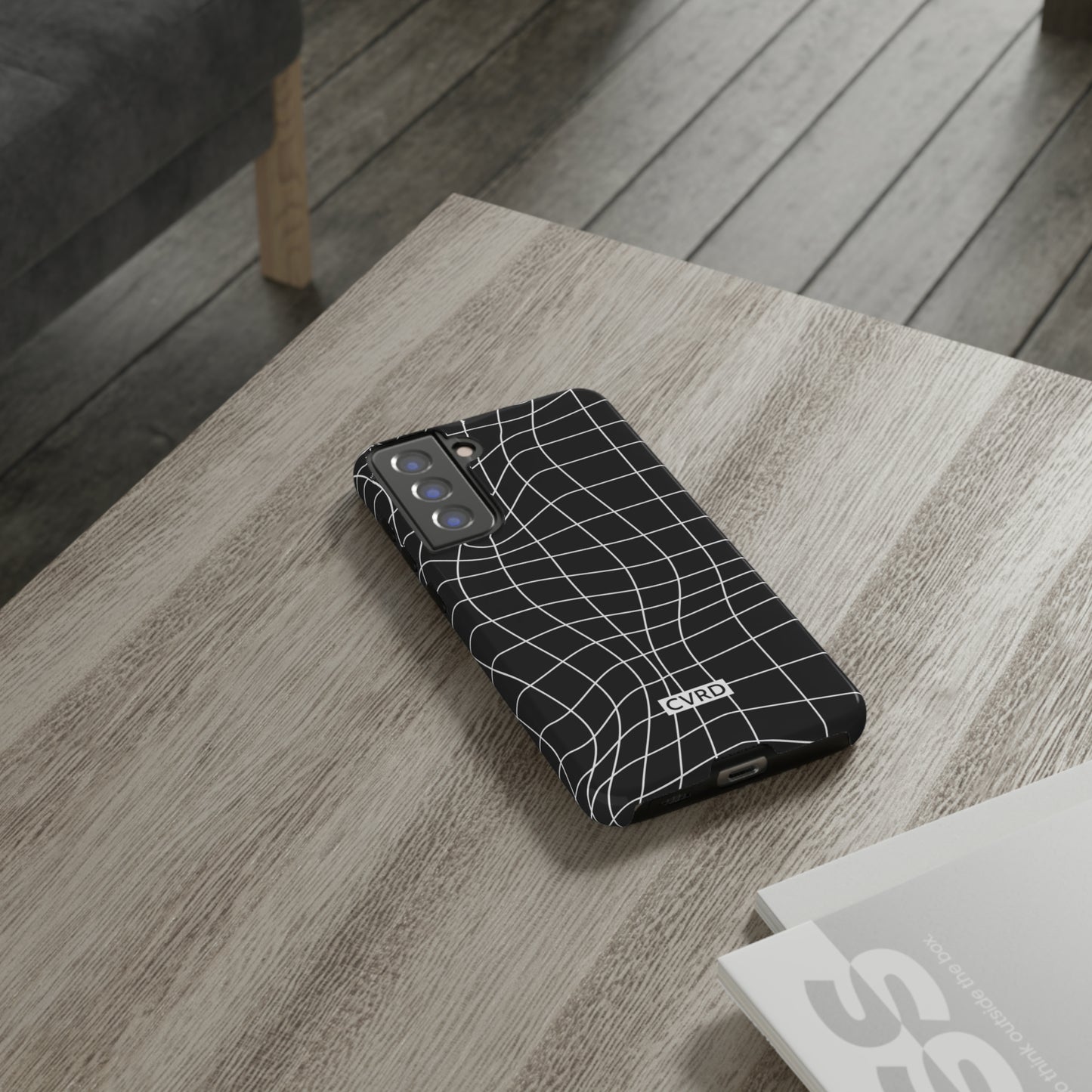 Black Wavy Grid Samsung Phone Case