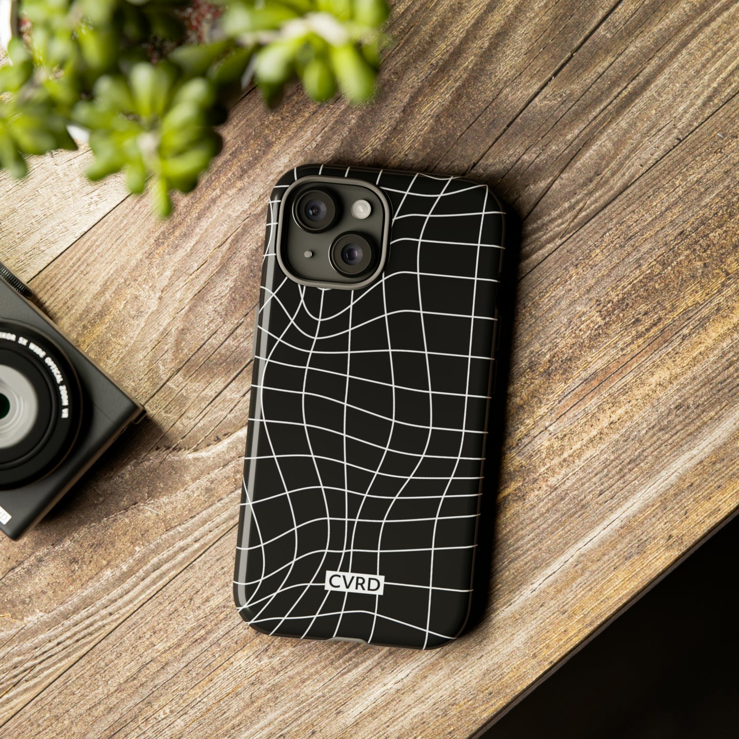 Black Wavy Grid iPhone Case