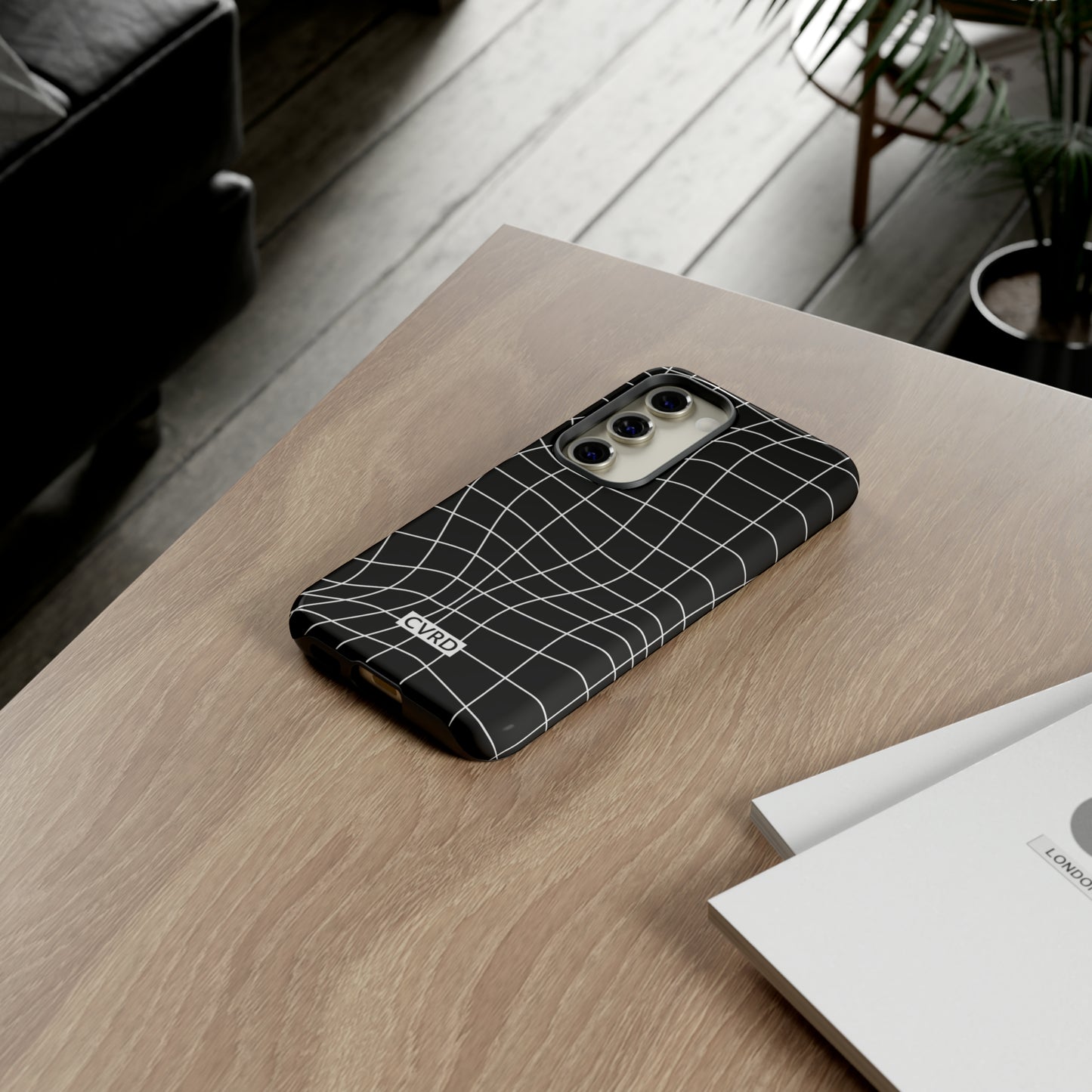 Black Wavy Grid Samsung Phone Case