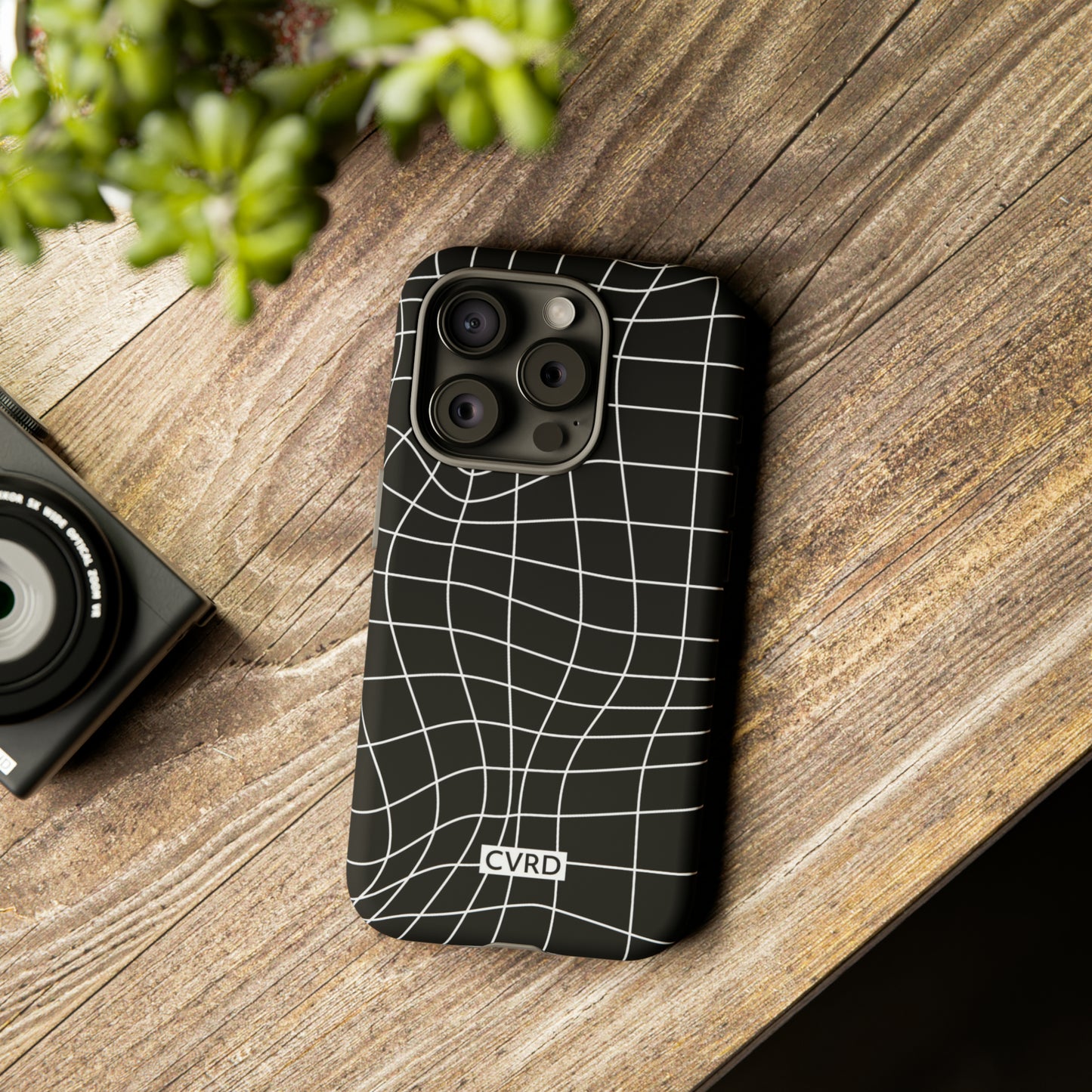 Black Wavy Grid iPhone Case