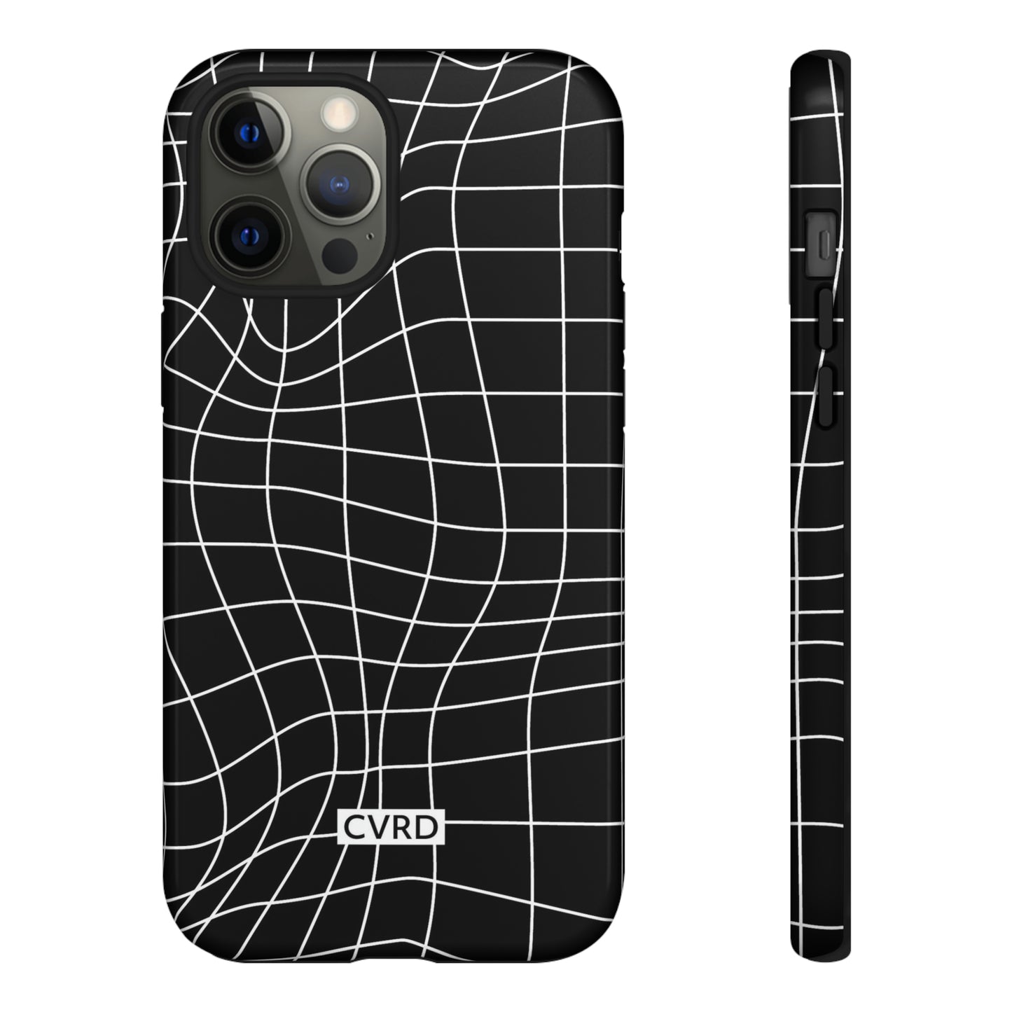 Black Wavy Grid iPhone Case