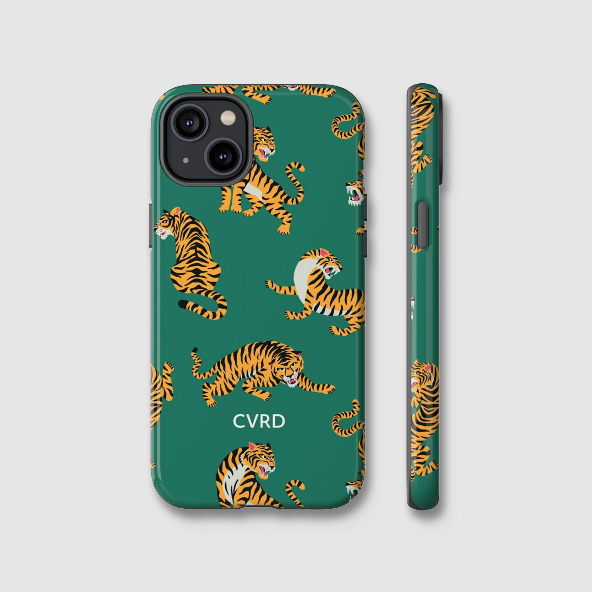 Green tiger iphone case phone case tiger print animal print iphone 12 13 14 15, CVRD, CVRD the label, Phone case, Phone cover, iPhone, Christian, Christian phone case