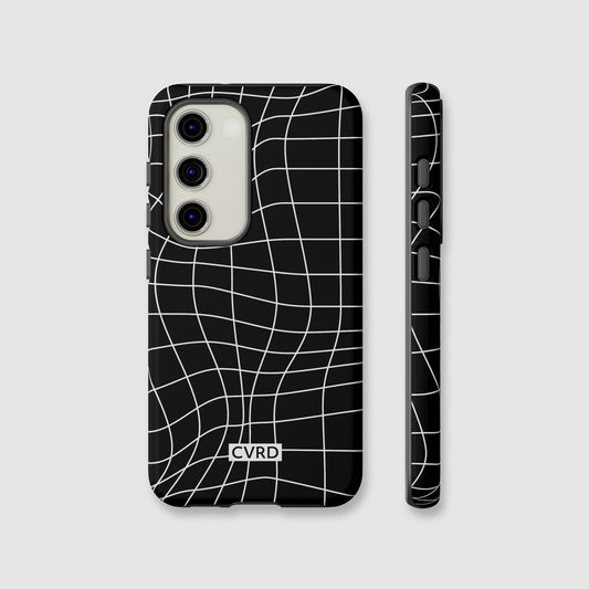 Black Wavy Grid Samsung Phone Case