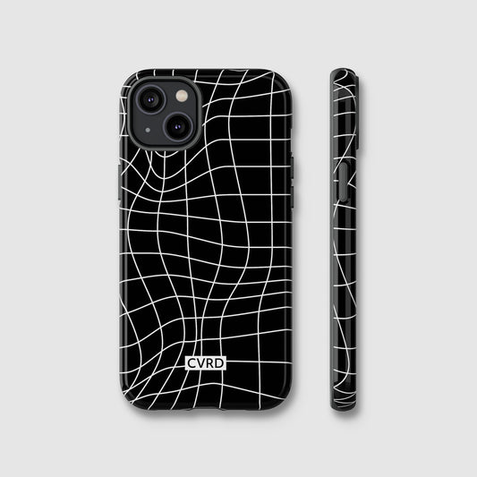 Black Wavy Grid iPhone Case