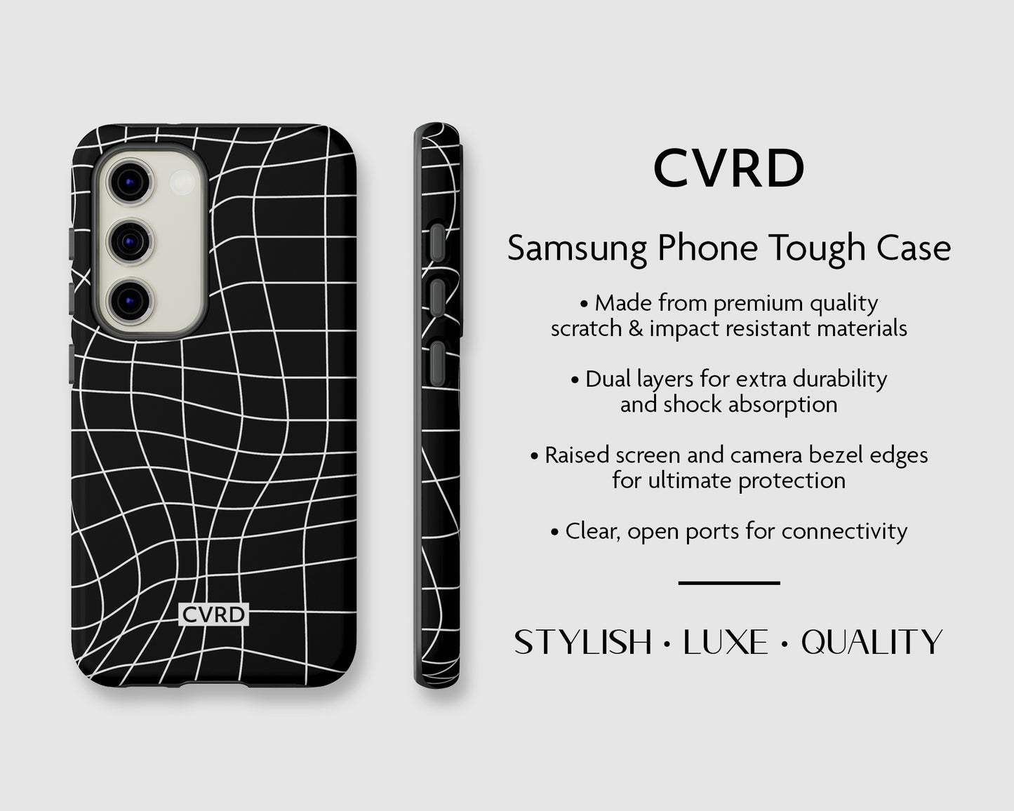 Black Wavy Grid Samsung Phone Case