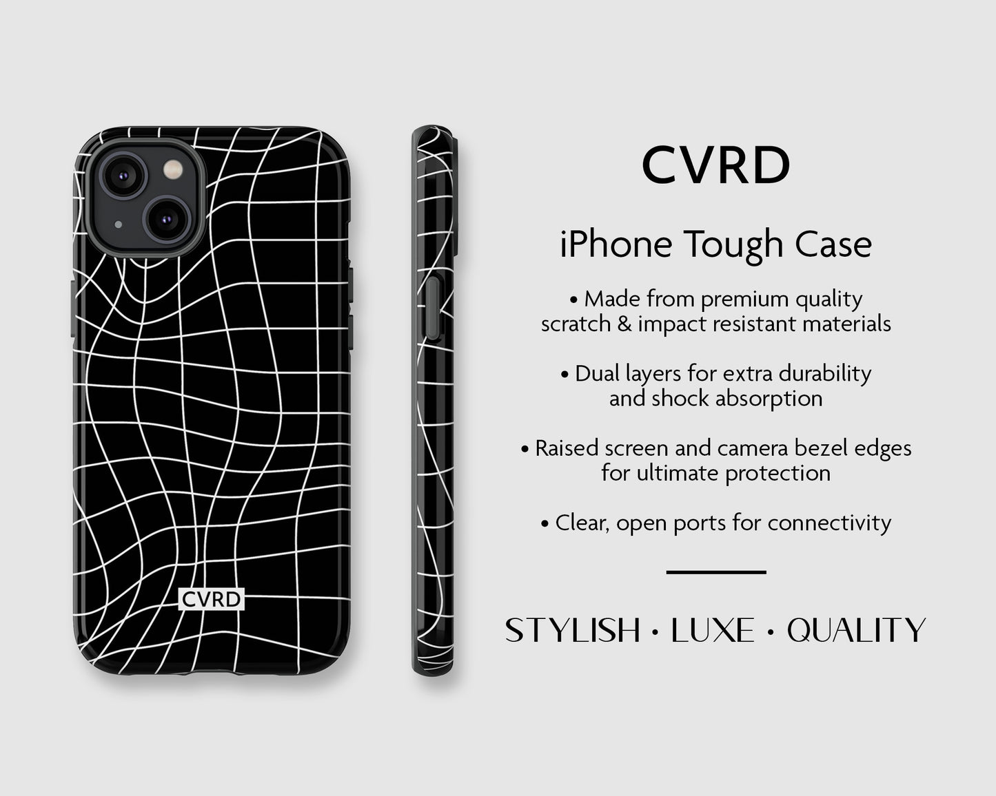Black Wavy Grid iPhone Case