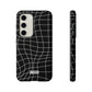 Black Wavy Grid Samsung Phone Case