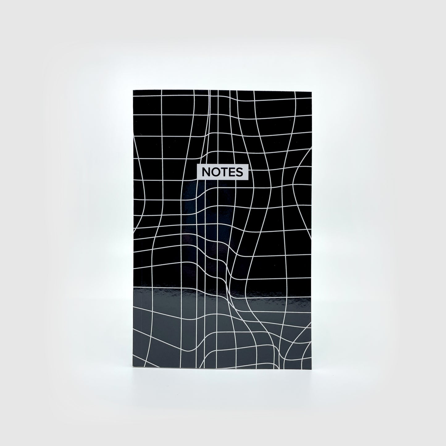 Black Wavy Grid Notebook