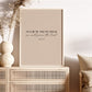 "As for me and my house" Joshua 24:15 Christian Art Print - Latte (Physical Poster)