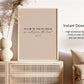 "As for me and my house" Joshua 24:15 Christian Art Print - Latte (Digital Download)