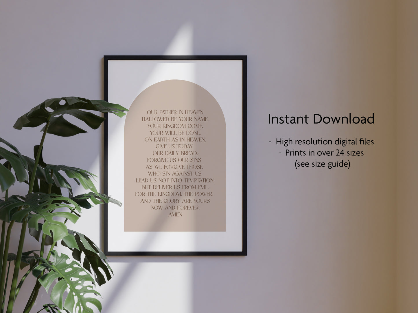 The Lord's Prayer Christian Art Print (Digital Download)