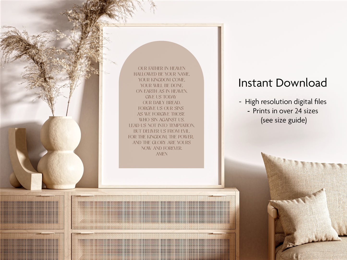 The Lord's Prayer Christian Art Print (Digital Download)